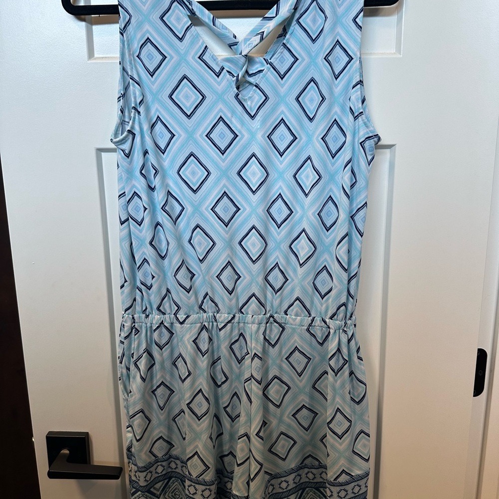 Geometric Patterned Sleeveless Dress